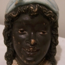 BERNARD BLOCH TOBACCO JAR OF BLACK LADY IN HEAD SCARF, IMPRESSED MARKS TO BASE