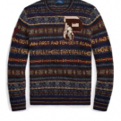 Polo Ralph Lauren Herren Fair Isle Wolle Whool Varsity Crew Patch XXL