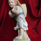 RARE ANTIQUE JEAN GILLE VION & BAURY FRENCH BISQUE PORCELAIN CHINA BASKET CHILD