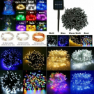 20-500 LED Lichterkette Solar Batterie Draht USB Beleuchtung Weihnachten Außen