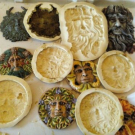 6 Green man wall plaques latex moulds garden, home ornaments 23 to 14 cm NEW!!