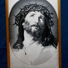 RARE CHRIST EN SOIE TISSEE DE SAINT ETIENNE DIMENSION 32CM X 49.7CM