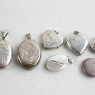 7 x Vintage .925 Sterling Silver Lockets inc. Heart, Etched Design (23g)