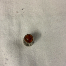 un12# Fingerhut Silber 925 mit Bernstein