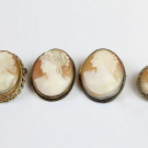 4 x .800 & .925 STERLING SILVER Shell Cameo BROOCHES Inc. Ornate Frame (31g)