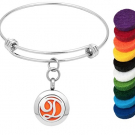 PoeticCharms Alphabet Essential Oil Diffuser Bracelet Initial Letter Aromatherapy Bangle Jewelry with 10 Pads