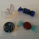 3er-Set MURANO-GLAS Bonbons aus Glas, bunt - sehr guter Zustand!