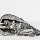 Ernst Fuchs - Schutzengel - silber - Skulptur, Metallguss, versilbert - signiert