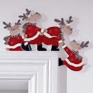 Weihnachtsdeko Purzelnde Elche für Türrahmen Holz