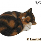Vivid Arts TORTOISE SHELL SLEEPING CAT resin pet animal ornament NEW 