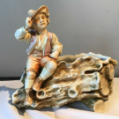 Antique Heubach Germany Bisque Figurine Planter Original Impressed Marks c.1890