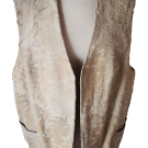 BEIGE GEFÄRBTE BREITSCHWANZ PERSIANER LAMM FELL PELZ WESTE 44 / 46 NEU
