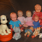 Konvolut kleine Puppen Vinyl teils Schildkröt